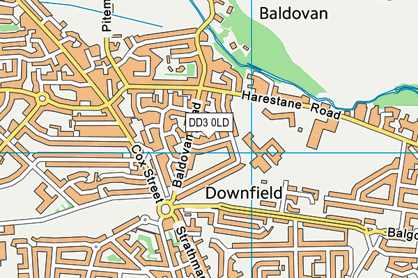 DD3 0LD map - OS VectorMap District (Ordnance Survey)