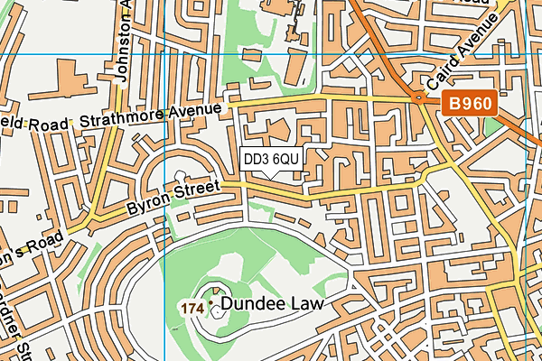 DD3 6QU map - OS VectorMap District (Ordnance Survey)