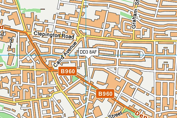 DD3 8AF map - OS VectorMap District (Ordnance Survey)