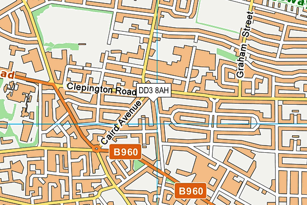 DD3 8AH map - OS VectorMap District (Ordnance Survey)