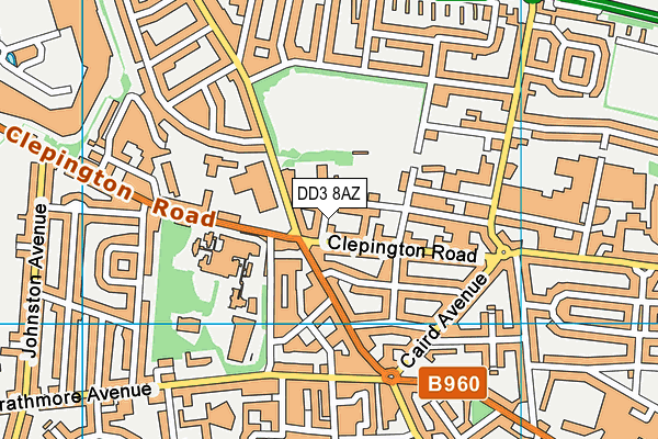 DD3 8AZ map - OS VectorMap District (Ordnance Survey)