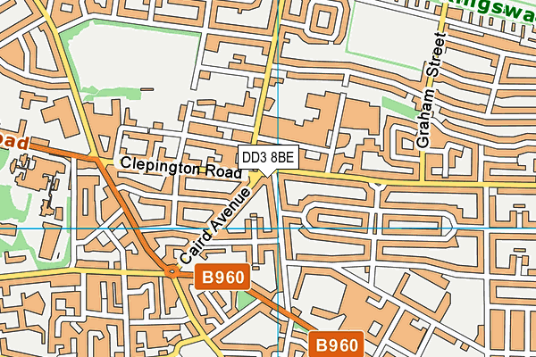 DD3 8BE map - OS VectorMap District (Ordnance Survey)