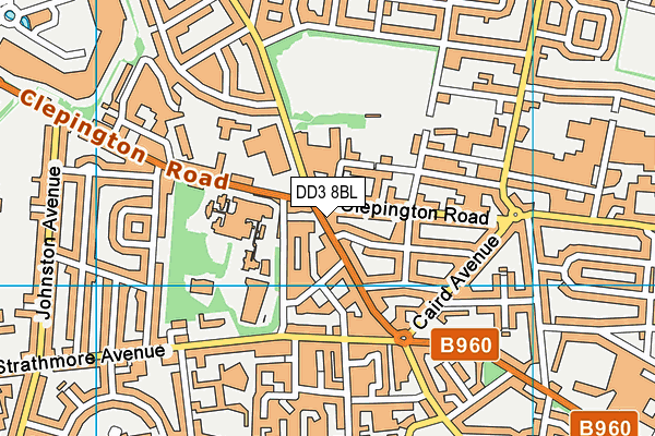 DD3 8BL map - OS VectorMap District (Ordnance Survey)
