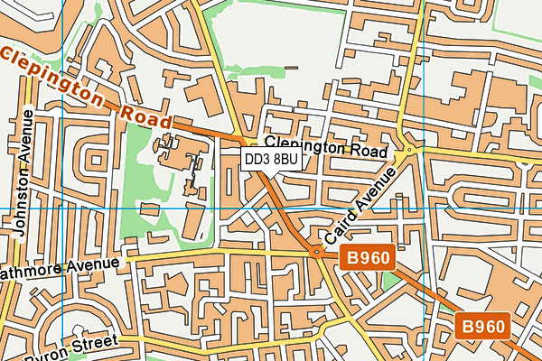 DD3 8BU map - OS VectorMap District (Ordnance Survey)