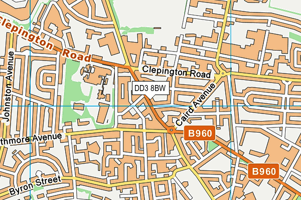 DD3 8BW map - OS VectorMap District (Ordnance Survey)