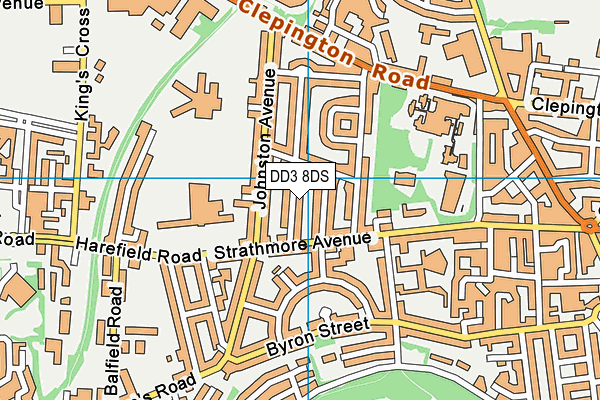 DD3 8DS map - OS VectorMap District (Ordnance Survey)