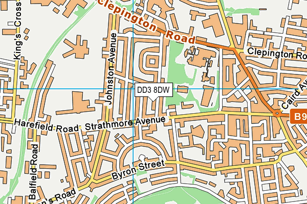 DD3 8DW map - OS VectorMap District (Ordnance Survey)