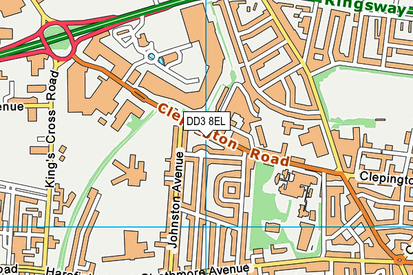 DD3 8EL map - OS VectorMap District (Ordnance Survey)