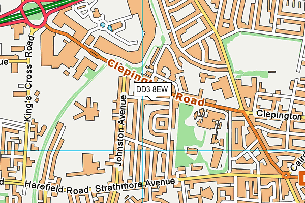 DD3 8EW map - OS VectorMap District (Ordnance Survey)