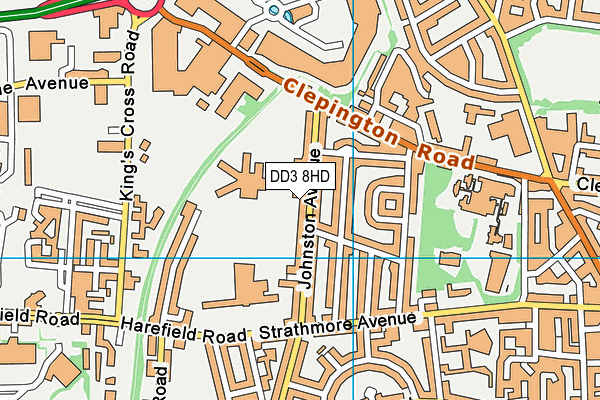 DD3 8HD map - OS VectorMap District (Ordnance Survey)