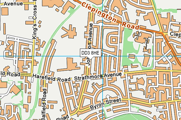 DD3 8HE map - OS VectorMap District (Ordnance Survey) DD3 8HE map - OS VectorMap District (Ordnance Survey)