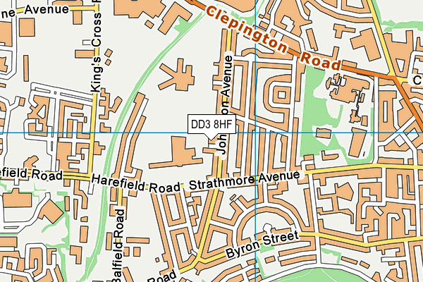 DD3 8HF map - OS VectorMap District (Ordnance Survey)