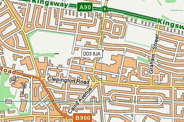 DD3 8JA map - OS VectorMap District (Ordnance Survey) DD3 8JA map - OS VectorMap District (Ordnance Survey)