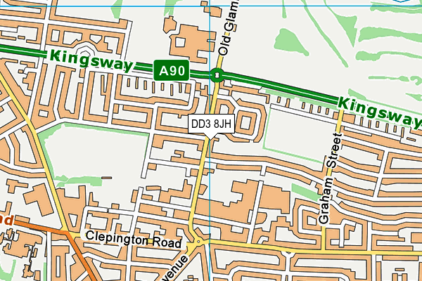 DD3 8JH map - OS VectorMap District (Ordnance Survey) DD3 8JH map - OS VectorMap District (Ordnance Survey)