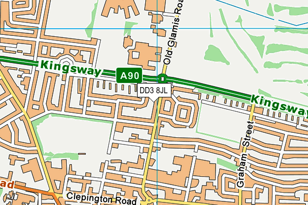 DD3 8JL map - OS VectorMap District (Ordnance Survey) DD3 8JL map - OS VectorMap District (Ordnance Survey)