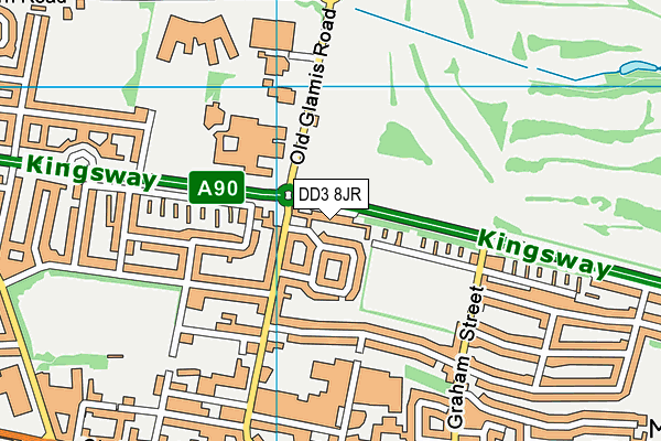 DD3 8JR map - OS VectorMap District (Ordnance Survey)