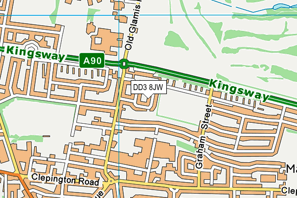 DD3 8JW map - OS VectorMap District (Ordnance Survey) DD3 8JW map - OS VectorMap District (Ordnance Survey)