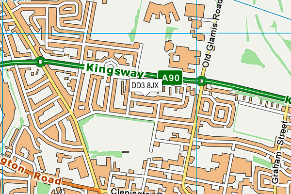 DD3 8JX map - OS VectorMap District (Ordnance Survey) DD3 8JX map - OS VectorMap District (Ordnance Survey)