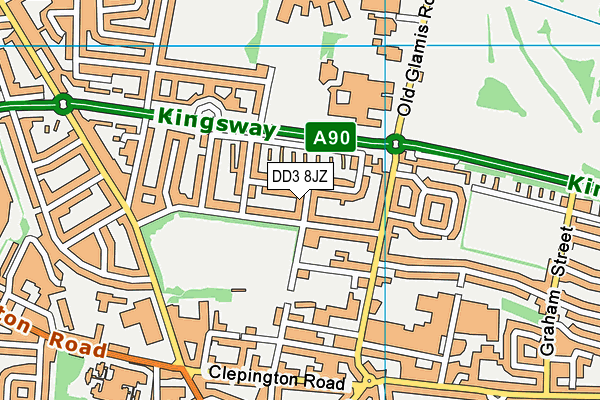 DD3 8JZ map - OS VectorMap District (Ordnance Survey) DD3 8JZ map - OS VectorMap District (Ordnance Survey)