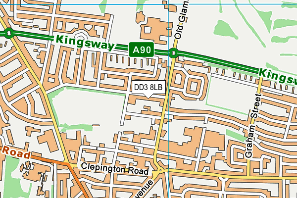 DD3 8LB map - OS VectorMap District (Ordnance Survey) DD3 8LB map - OS VectorMap District (Ordnance Survey)
