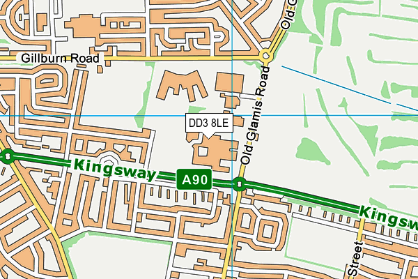 DD3 8LE map - OS VectorMap District (Ordnance Survey)