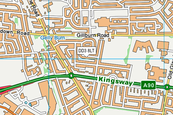 DD3 8LT map - OS VectorMap District (Ordnance Survey)