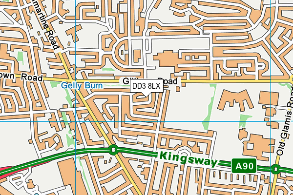 DD3 8LX map - OS VectorMap District (Ordnance Survey)