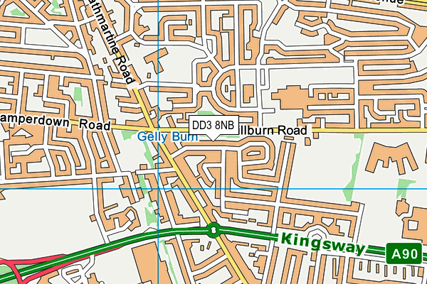 DD3 8NB map - OS VectorMap District (Ordnance Survey)