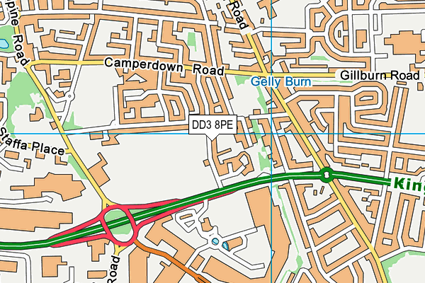 DD3 8PE map - OS VectorMap District (Ordnance Survey)