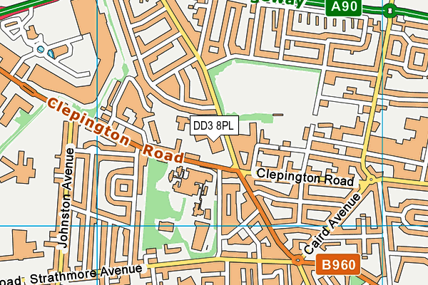 DD3 8PL map - OS VectorMap District (Ordnance Survey)
