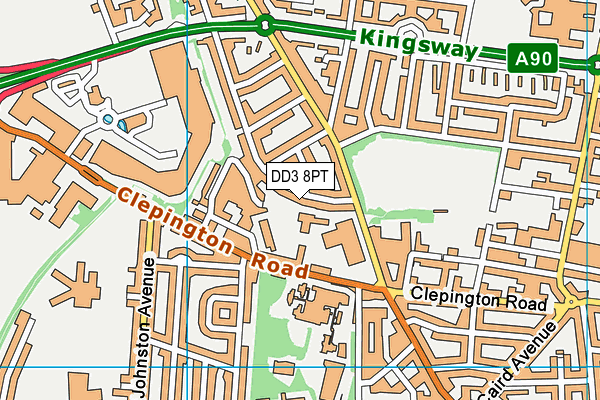 DD3 8PT map - OS VectorMap District (Ordnance Survey)
