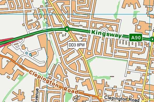 DD3 8PW map - OS VectorMap District (Ordnance Survey) DD3 8PW map - OS VectorMap District (Ordnance Survey)