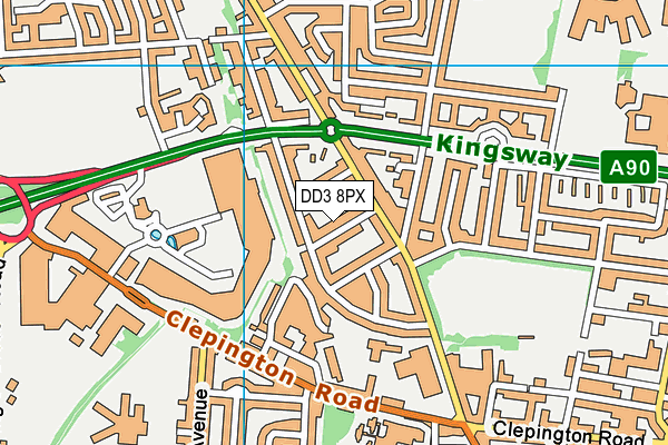 DD3 8PX map - OS VectorMap District (Ordnance Survey) DD3 8PX map - OS VectorMap District (Ordnance Survey)