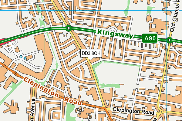 DD3 8QH map - OS VectorMap District (Ordnance Survey) DD3 8QH map - OS VectorMap District (Ordnance Survey)