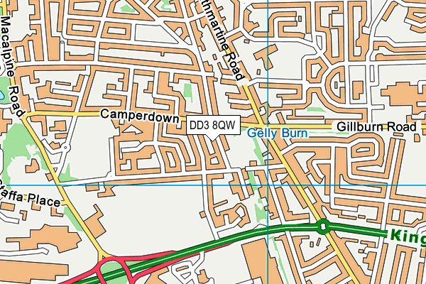 DD3 8QW map - OS VectorMap District (Ordnance Survey) DD3 8QW map - OS VectorMap District (Ordnance Survey)