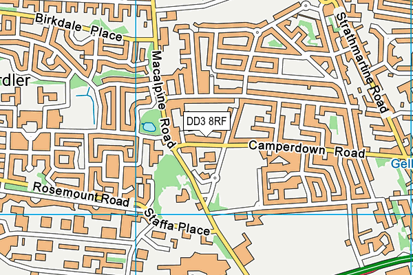 DD3 8RF map - OS VectorMap District (Ordnance Survey) DD3 8RF map - OS VectorMap District (Ordnance Survey)