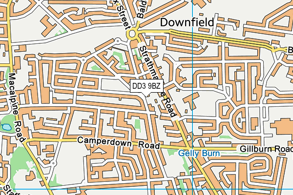 DD3 9BZ map - OS VectorMap District (Ordnance Survey)