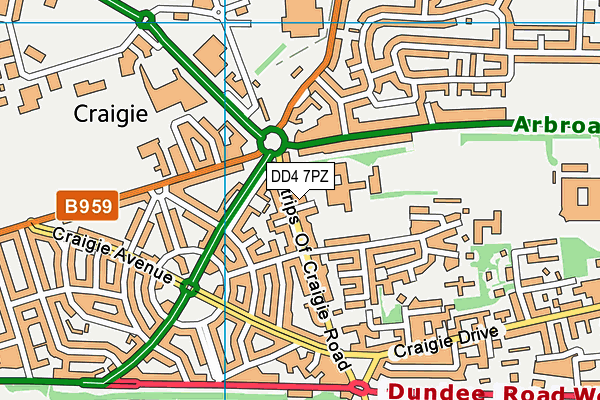 DD4 7PZ map - OS VectorMap District (Ordnance Survey) DD4 7PZ map - OS VectorMap District (Ordnance Survey)