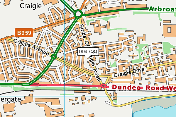 DD4 7QQ map - OS VectorMap District (Ordnance Survey) DD4 7QQ map - OS VectorMap District (Ordnance Survey)