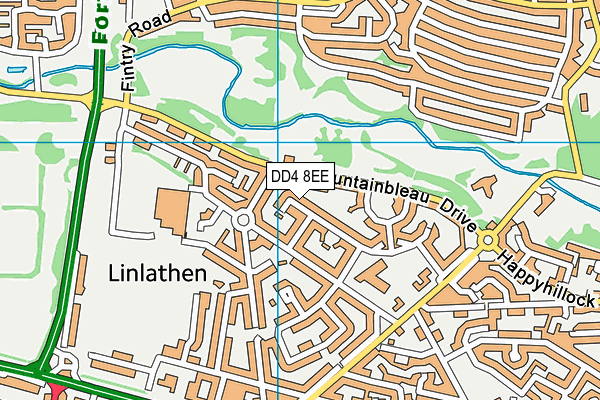 DD4 8EE map - OS VectorMap District (Ordnance Survey) DD4 8EE map - OS VectorMap District (Ordnance Survey)