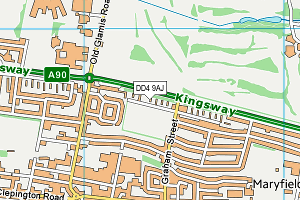 DD4 9AJ map - OS VectorMap District (Ordnance Survey) DD4 9AJ map - OS VectorMap District (Ordnance Survey)