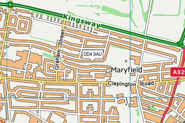 DD4 9AU map - OS VectorMap District (Ordnance Survey) DD4 9AU map - OS VectorMap District (Ordnance Survey)