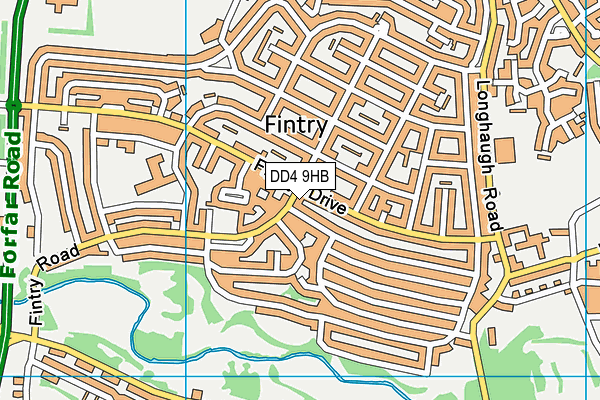 DD4 9HB map - OS VectorMap District (Ordnance Survey) DD4 9HB map - OS VectorMap District (Ordnance Survey)