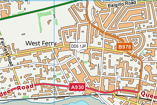 DD5 1JP map - OS VectorMap District (Ordnance Survey)