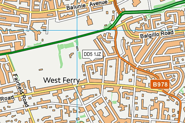 DD5 1JZ map - OS VectorMap District (Ordnance Survey)