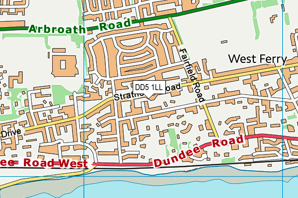 DD5 1LL map - OS VectorMap District (Ordnance Survey)