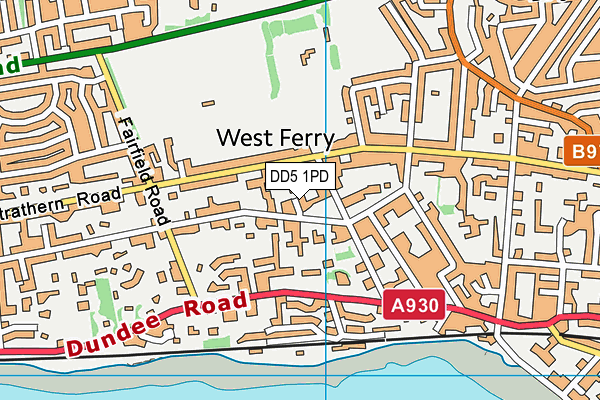 DD5 1PD map - OS VectorMap District (Ordnance Survey)