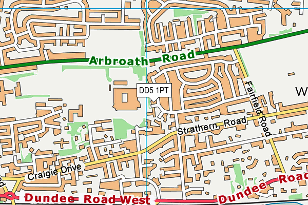 DD5 1PT map - OS VectorMap District (Ordnance Survey) DD5 1PT map - OS VectorMap District (Ordnance Survey)