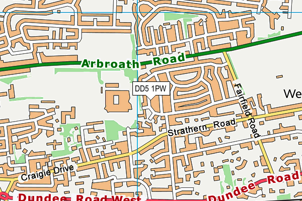 DD5 1PW map - OS VectorMap District (Ordnance Survey) DD5 1PW map - OS VectorMap District (Ordnance Survey)
