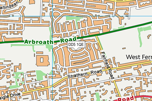 DD5 1QE map - OS VectorMap District (Ordnance Survey) DD5 1QE map - OS VectorMap District (Ordnance Survey)